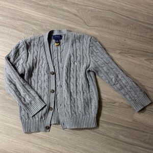 Polo by Ralph Lauren Light Gray Cable Knit Cardigan